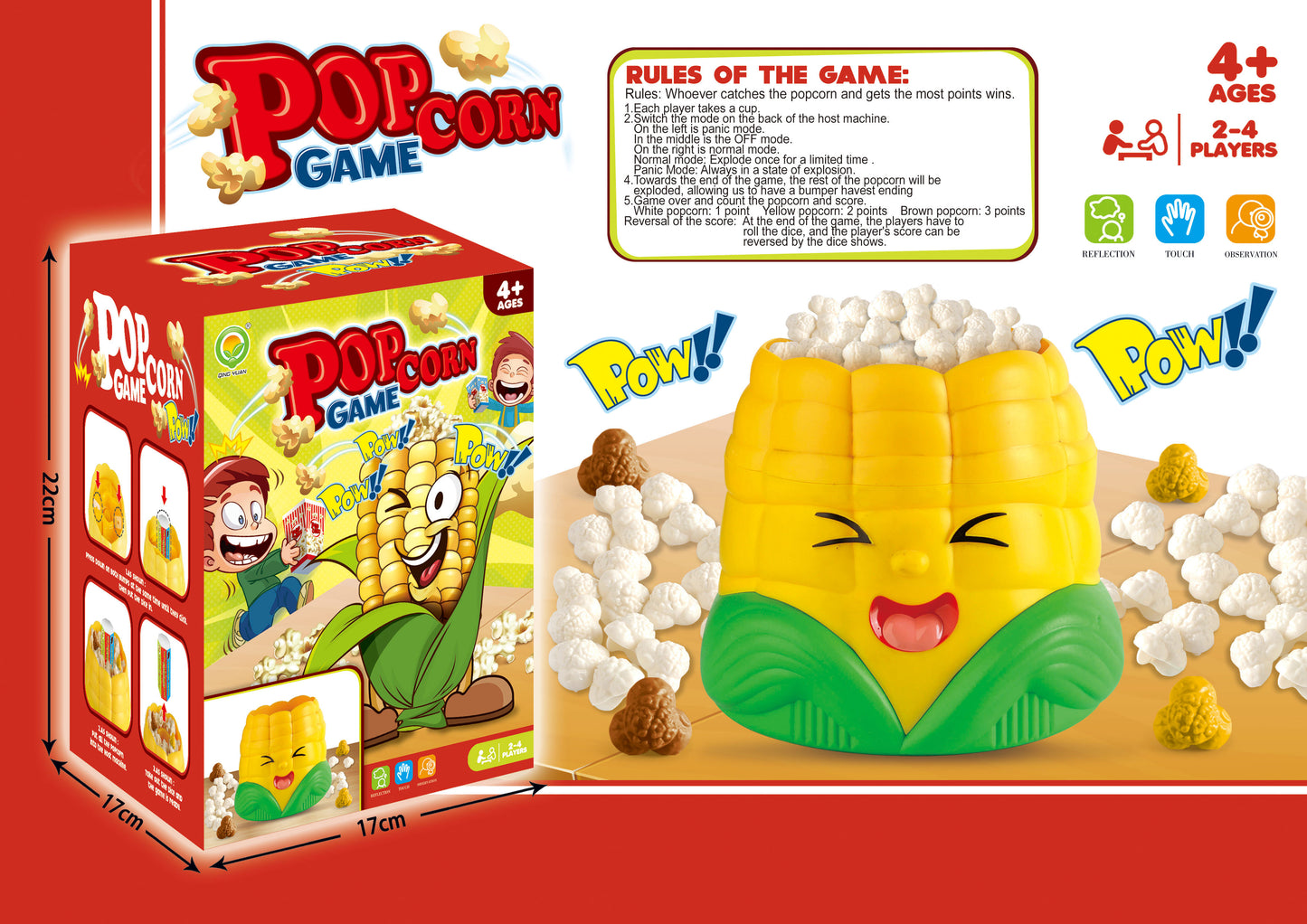 Popcorn Party Game Pop Up Toy for Kids Ages 4