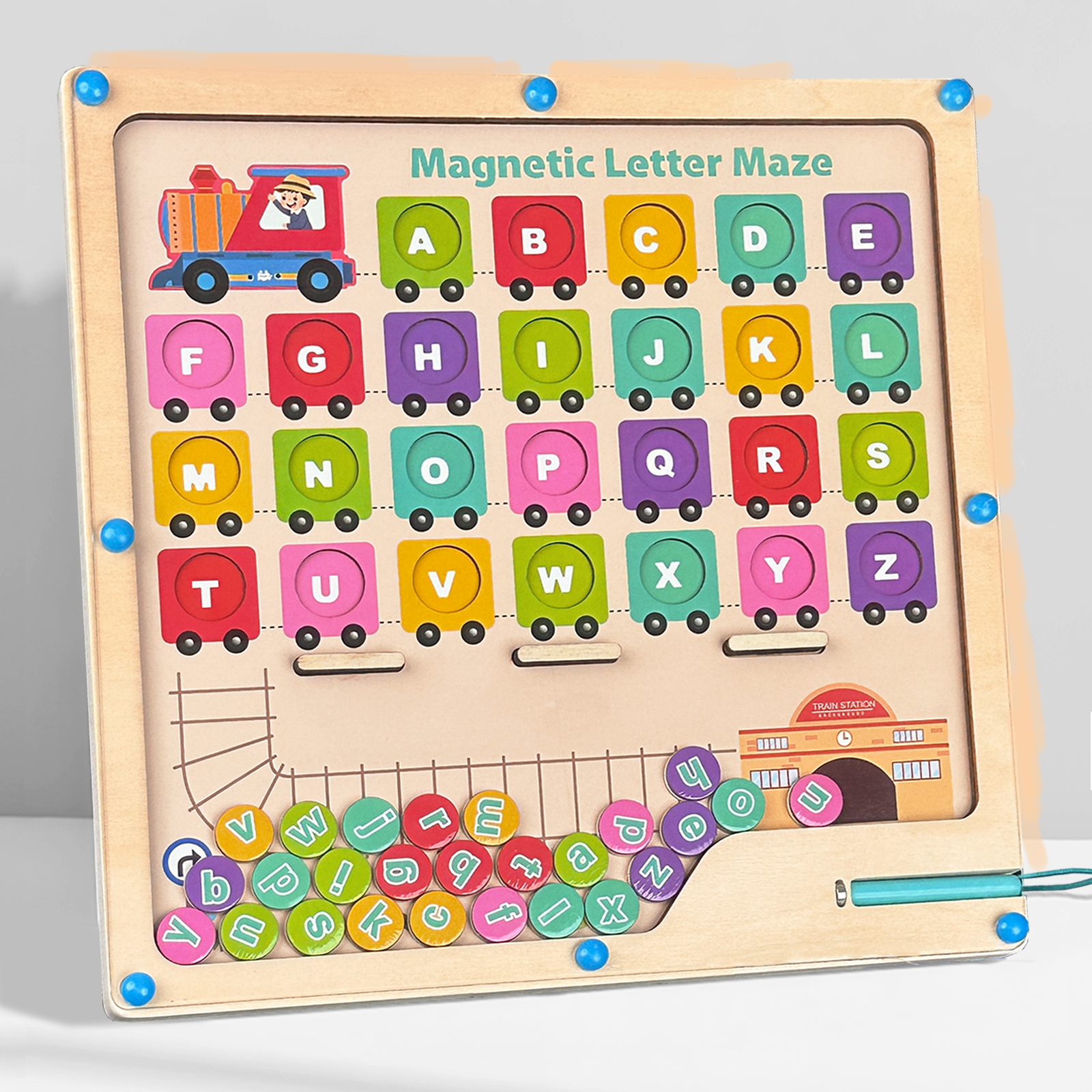 Joylike Wooden Color Matching Counting Puzzle for Toddlers Educational Fine Montessori Game Board