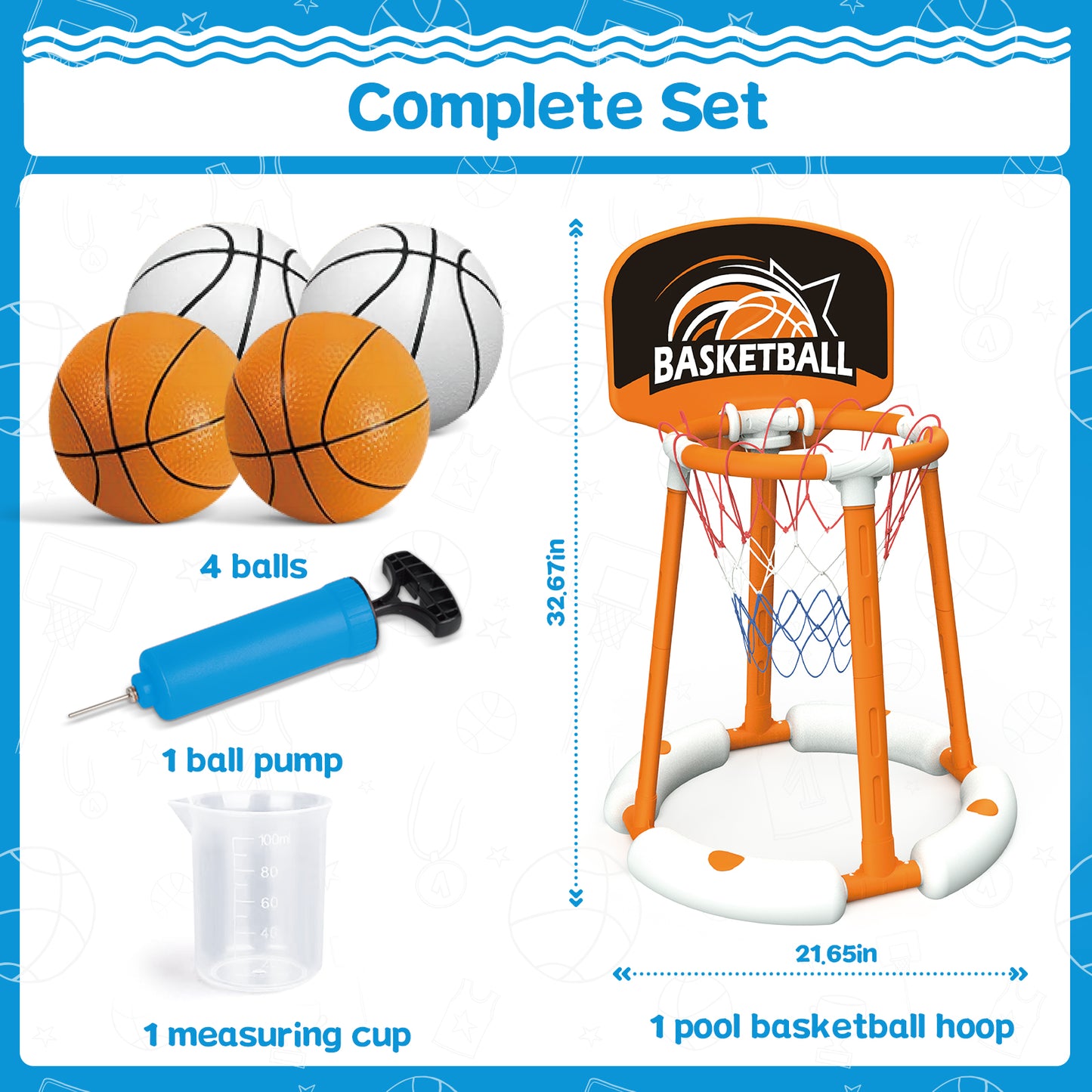 Swimming Pool Basketball Hoop for kids&adults