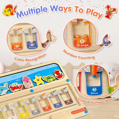 Joylike Wooden Color Matching Counting Puzzle for Toddlers Educational Fine Montessori Game Board