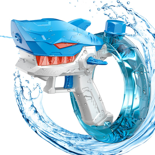 Electric Shark Water Gun for Adult & Kids（grey/blue）