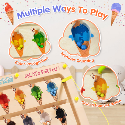 Joylike Wooden Color Matching Counting Puzzle for Toddlers Educational Fine Montessori Game Board