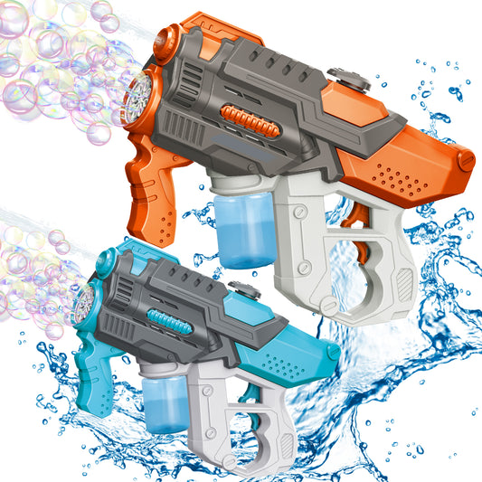 Water guns with bubble solution bottle (orange/blue)