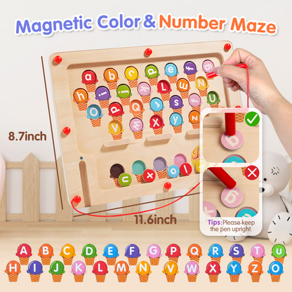 Joylike Wooden Color Matching Counting Puzzle for Toddlers Educational Fine Montessori Game Board