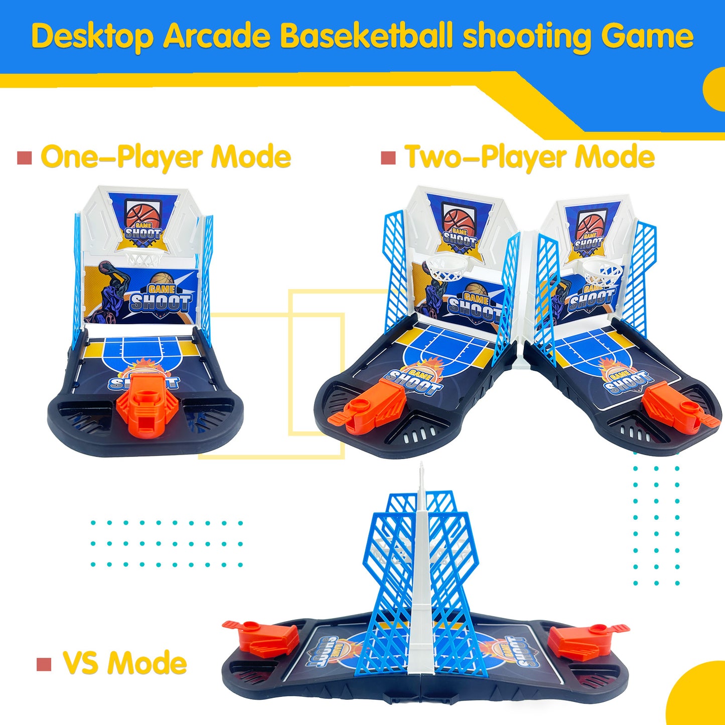 6-in-1 Tabletop Arcade Basketball Set