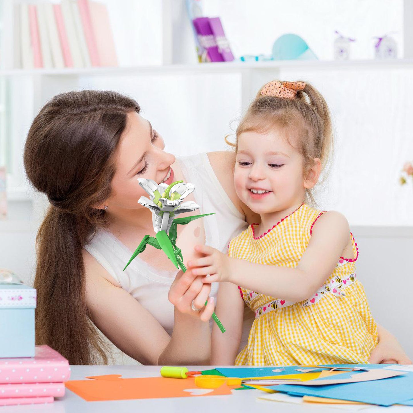 Flower Toy Artifical Building Blocks(Violet/Lily/Carnation/Tulip)