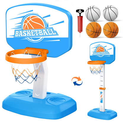 Adjustable swimming pool basketball hoop