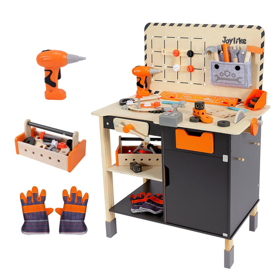 Joylike Kids Tool Set - Premium Wooden Toddler Tool Bench with Tools