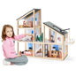 Joylike Large Wooden Dollhouse Kit with Realistic Furniture Design