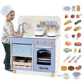 Charger l'image dans la visionneuse de la galerie, Joylike 32Pcs Wooden Kitchen Playset, Toddler Play Kitchen with Accessories Cutting Food Set, Stove & Water Sink
