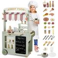 Charger l'image dans la visionneuse de la galerie, Joylike 50-Pcs Wooden Food Cart, Kitchen Playset Grocery Store with Sink and Ice Maker
