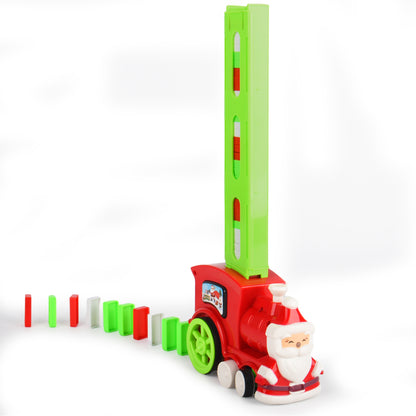 toy train that drops dominos