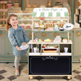 Charger l'image dans la visionneuse de la galerie, Joylike 37 PCS Wooden Coffee Shop Play Set, Pretend Grocery Store, Realistic Bakery Shop Sessert Stand with Toy Foods
