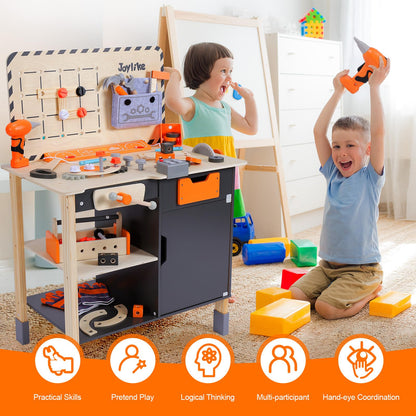 Joylike Kids Tool Set - Premium Wooden Toddler Tool Bench with Tools