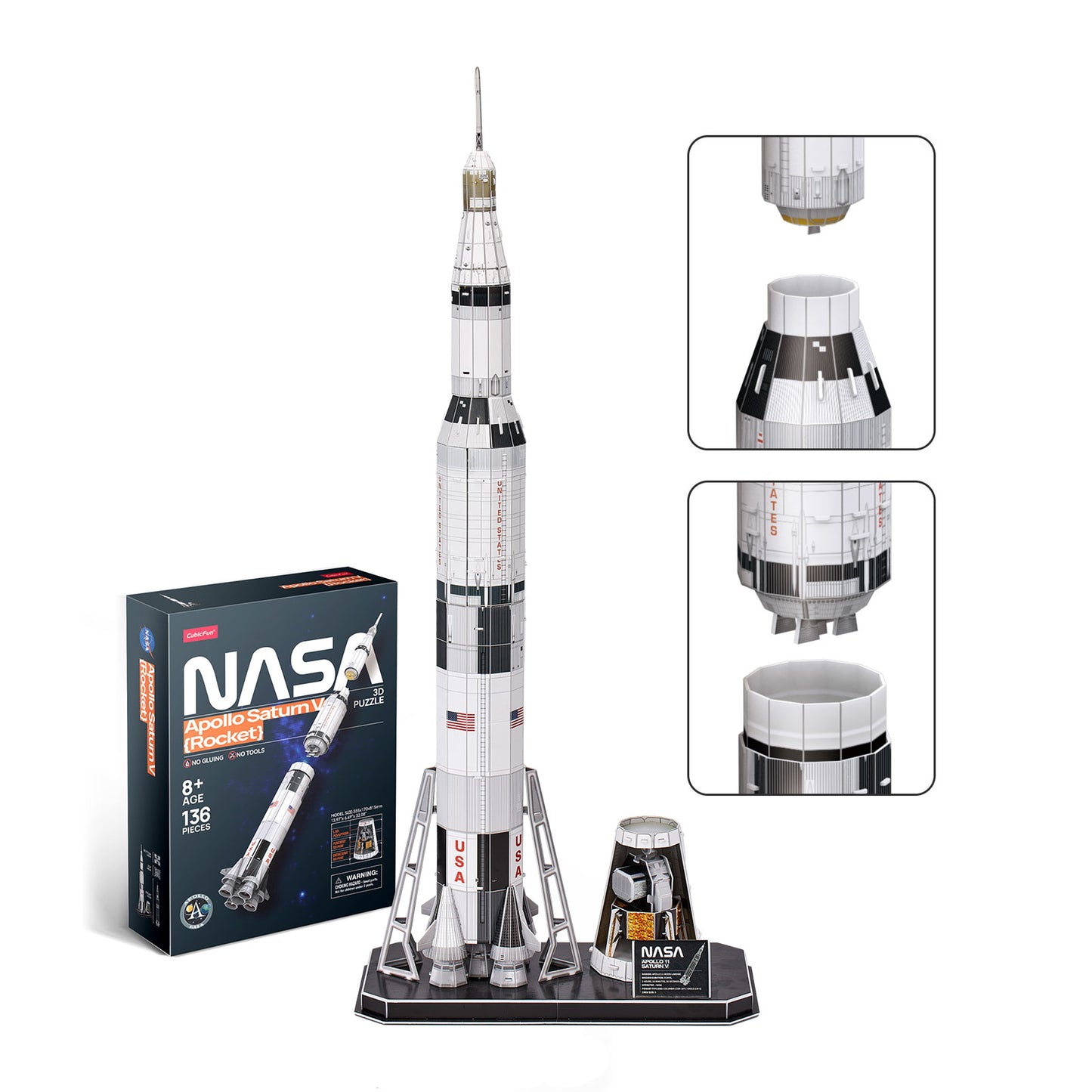 nasa astronaut mini blocks & saturn v 3d puzzle