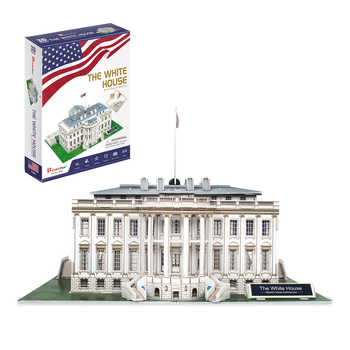 White House 3D Puzzle 56 Pieces