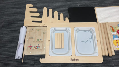 JoyLike Kids Table for Drawing and Sensory Play with 4 Montessori Activity Boards